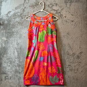 Gretchen Scott Isosceles Pink Corral Reef Fish Dress Women’s Size Medium